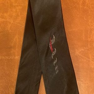 Vintage 1950s starburst emblem black skinny tie